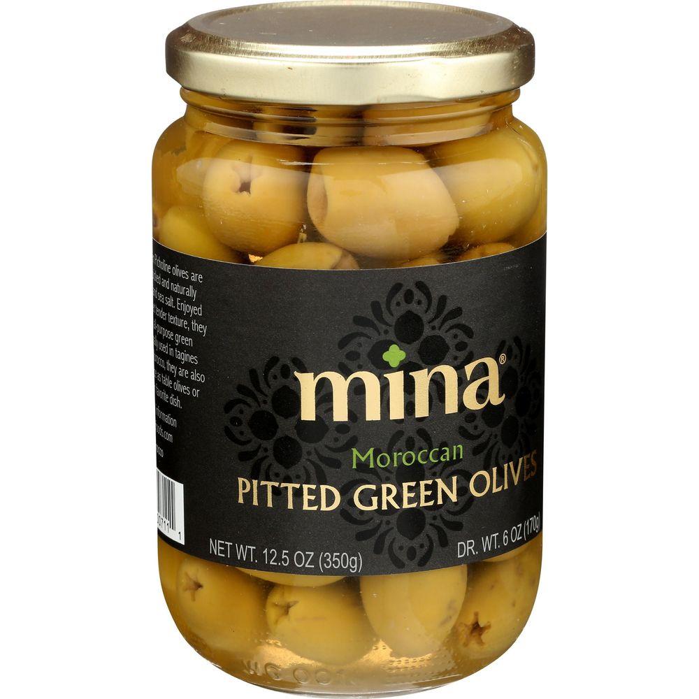 335161 Pitted Green Moroccan Olives, 12.5 oz