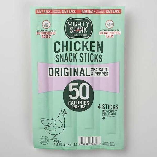 Mighty Spark, Original Sea Salt & Pepper Chicken Snack Sticks, 4 oz - 1 oz | CVS