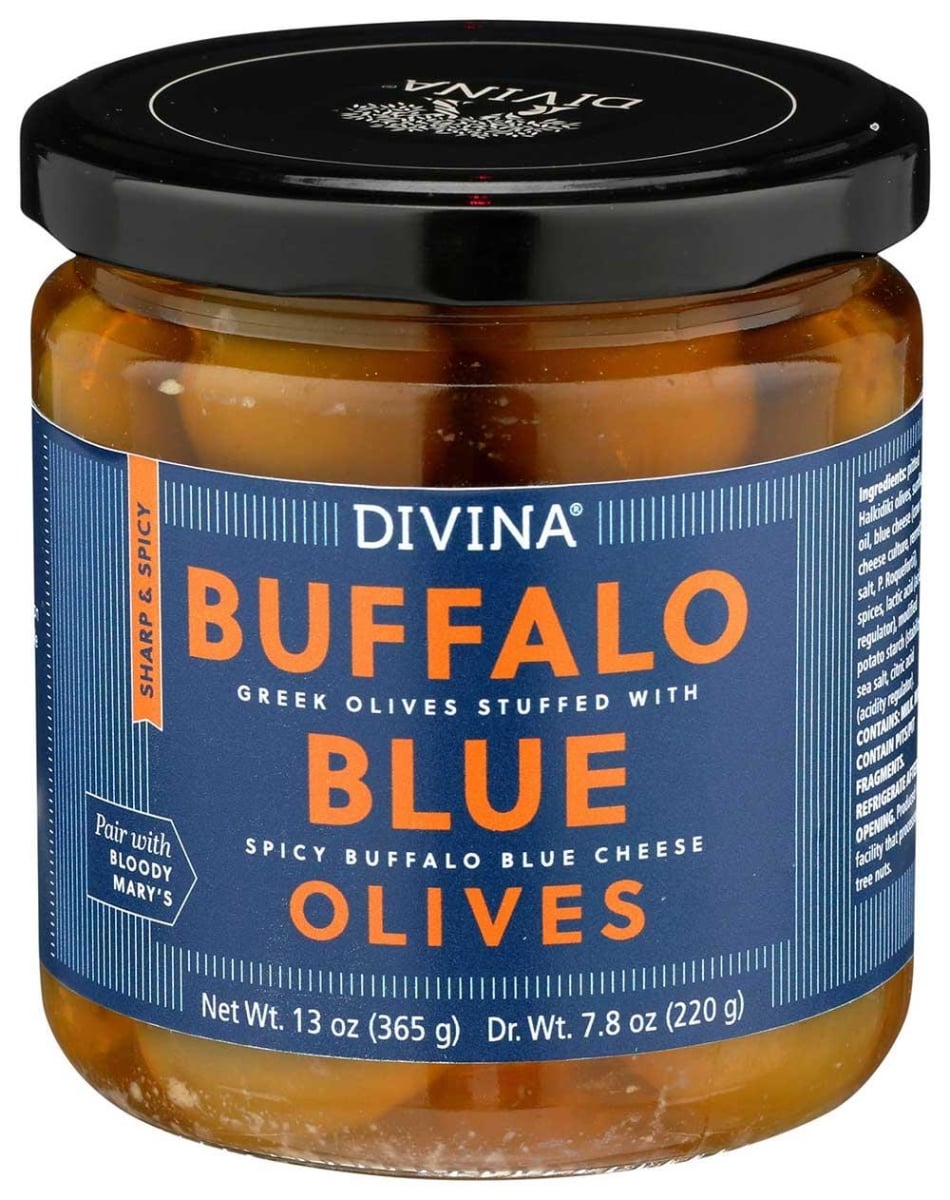 Divina 336898 Buffalo Blue Stuffed Olives, 7.8 oz