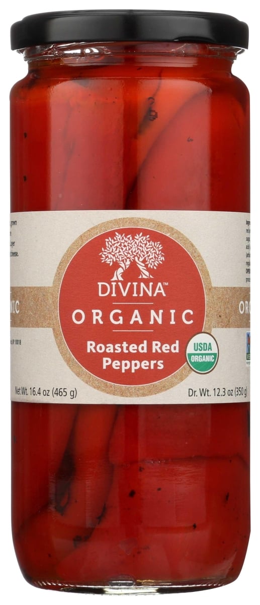 Divina 137781 Sweet Red Fire Roasted Pepper, 12.3 oz
