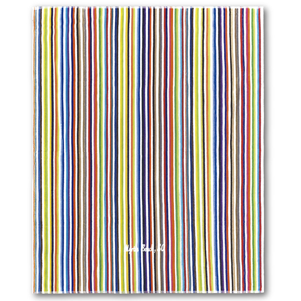 Picture of Ben Kaufman Sales 101370 50 x 65 in. Sunny Stripe Velour Towel&#44; Multi Color - Pack of 12
