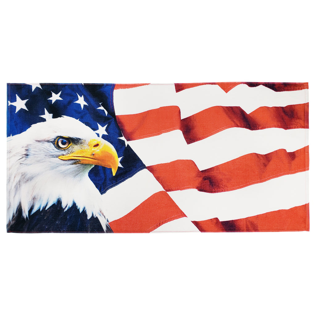 Picture of Ben Kaufman Sales 1576 30 x 60 in. American Flag Bald Eagle Printed Towel - Pack of 12