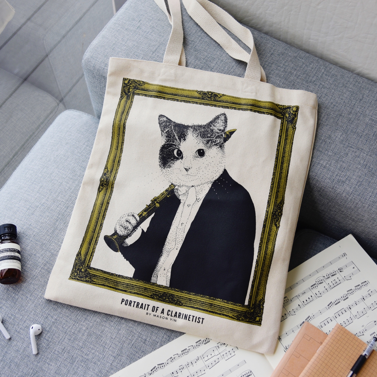 12 oz 100 Percent Cotton Clarinetist Tote Bag