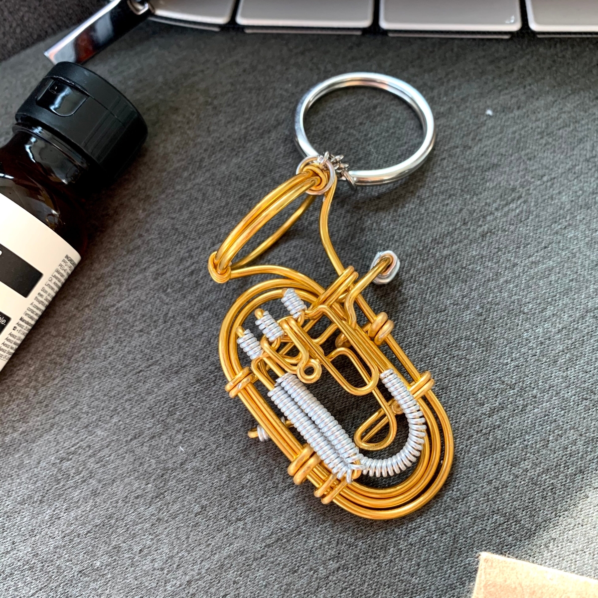 Euphonium Wire Art Instrument Keychain