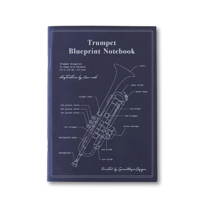 KN-001 14.8 x 21 cm Worlds First Music Trumpet Notebook