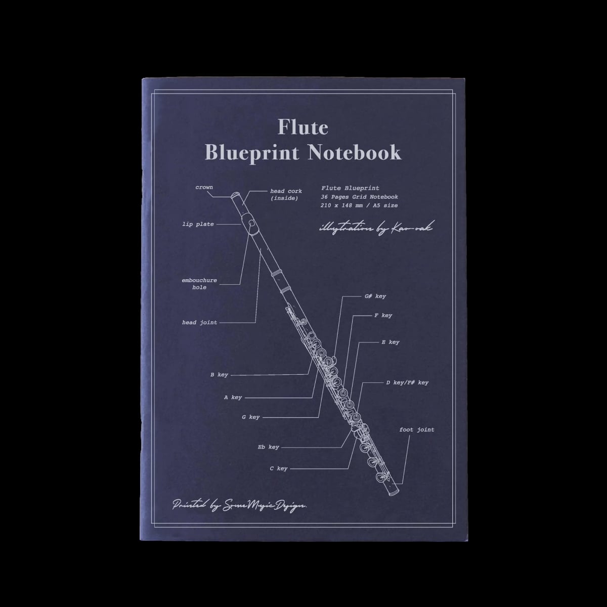 KN-005 14.8 x 21 cm Worlds First Music Flute Notebook