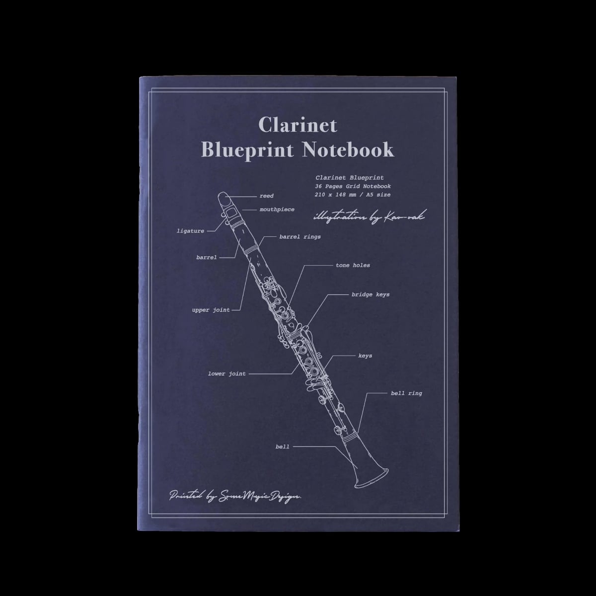 KN-006 14.8 x 21 cm Worlds First Music Clarinet Notebook
