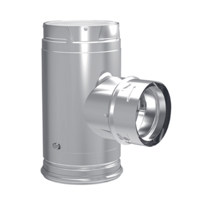Picture of Dura Vent 4PVP-T31 4 in. Dia. Pellet Vent Pro Increaser Tee with Clean-Out Tee Cap