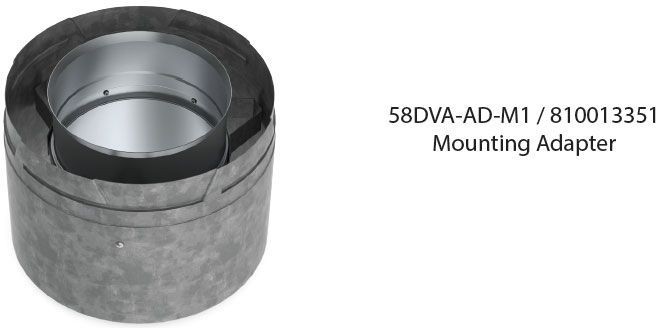 58DVA-AD-M1 5 x 8 in. Direct Vent Pro Mount Collar Adapter