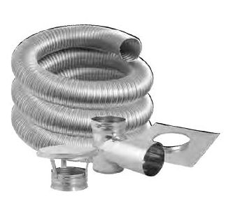 Picture of DuraVent 6DFPRO-30KT 6 in. I.D DuraFlex Pro Flexible Liner Chimney Pipe - Single Wall - 30 ft. Pro Tee Kit