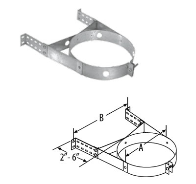6DT-AWS 6 x 8 in. DuraTech Adjustable Wall Support - Galvalume