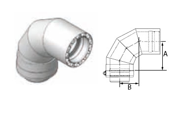 DuraVent W2-9008 90 Degree Double Wall Elbow for 8 Inch Inner Diameter Vent Pipe from The FasNSeal Series