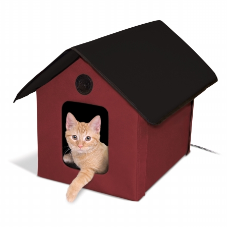 Picture of K&amp;H Manufacturing 3994 20W Heated Outdoor Kitty House Barn&#44; Red &amp; Black - 18 x 22 x 17 in.