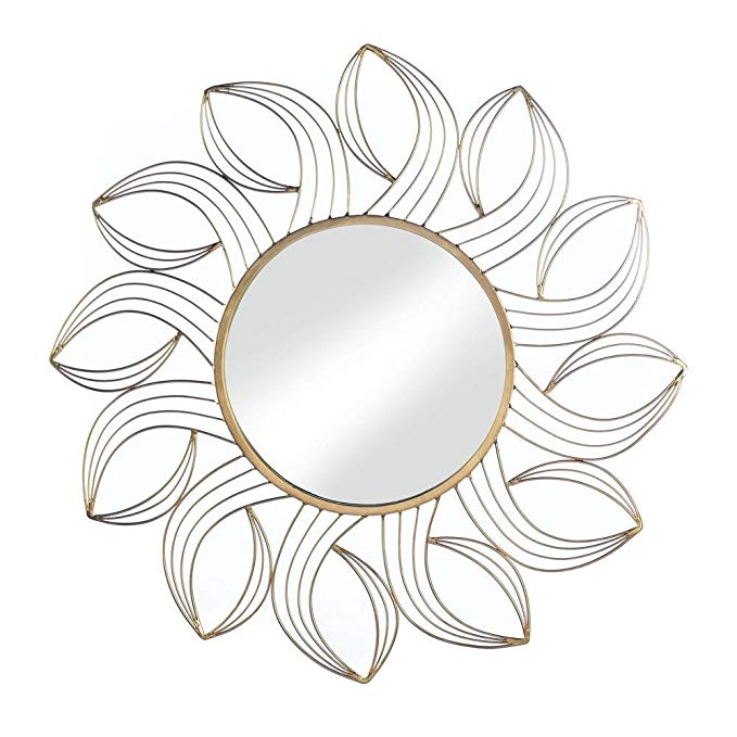 Picture of Accent Plus 10018490 Golden Petals Wall Mirror - 25 x 1 x 25 in.