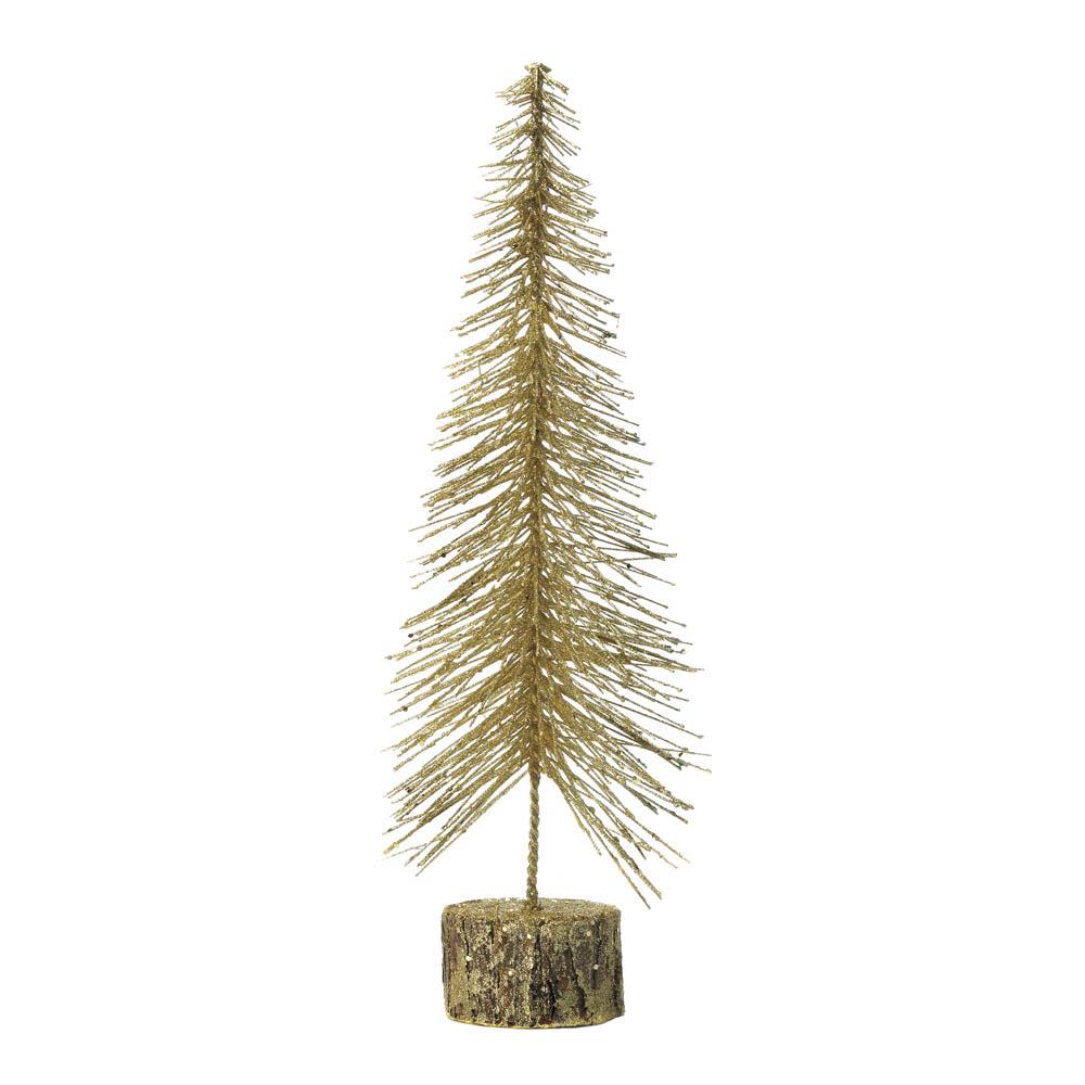 Picture of Christmas Collection 10018481 Gold Glitter Tree&#44; Plastic & Cedar Wood