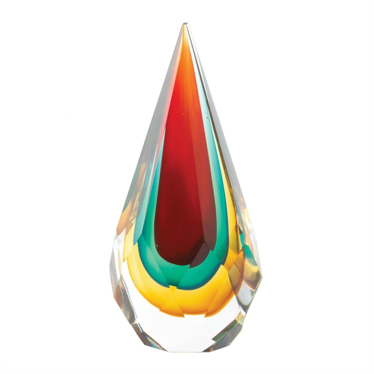Picture of Accent Plus 10019069 Faceted Teardrop Art Glass Sculpture
