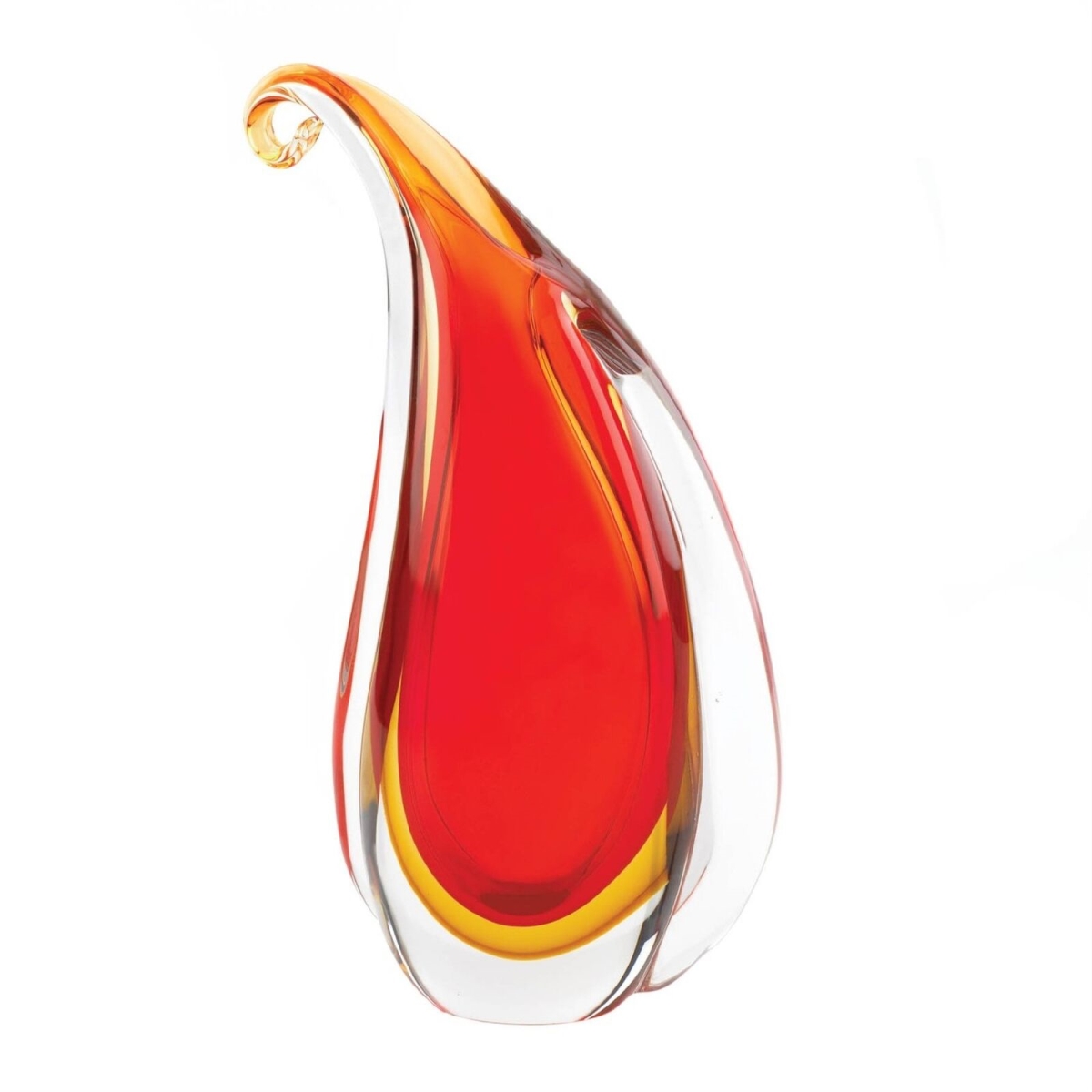 Picture of Accent Plus 10019072 Red Curl Art Glass Vase