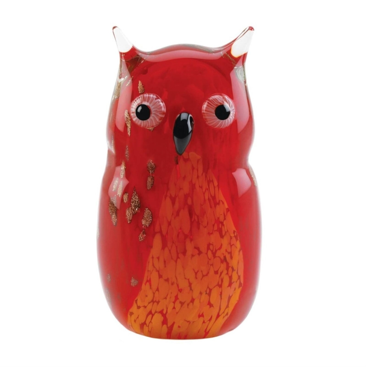 Picture of Accent Plus 10019073 Red Owl Art Glass Vase