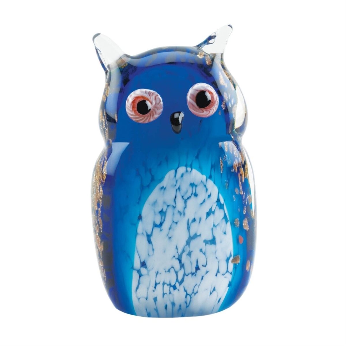 Picture of Accent Plus 10019074 Blue Owl Art Glass Vase