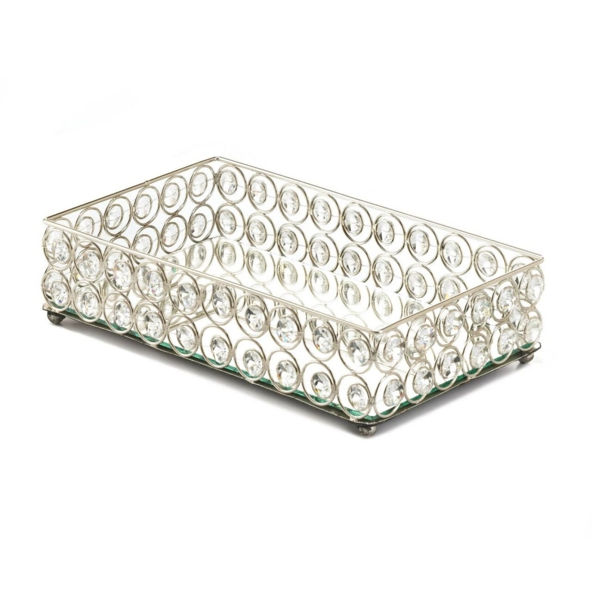 Picture of Accent Plus 10018950 Rectangular Crystal Bling Tray with Mirror Base