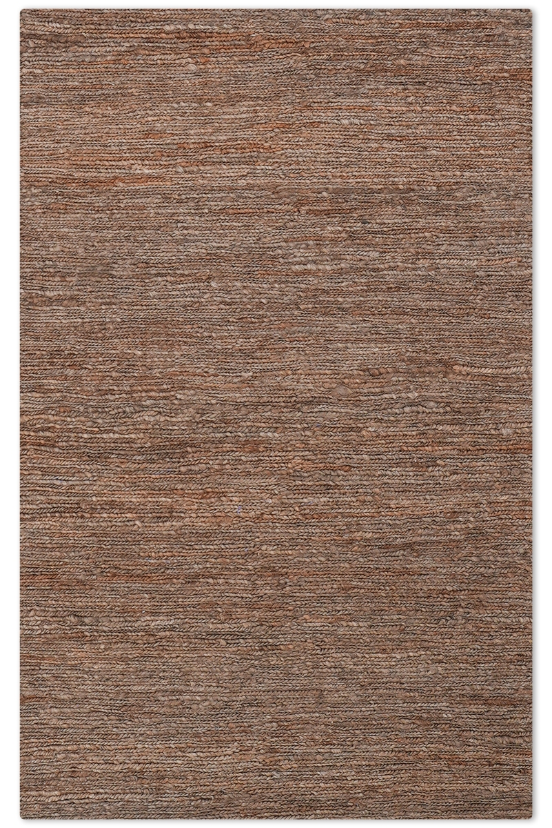 U10JJJAJ19JJ24JD1AS Hand Knotted Sumak Jute Solid Indoor & Outdoor Rectangle Area Rug - Light Brown