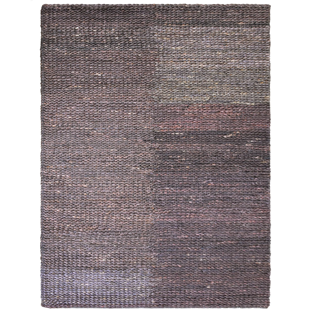 U10JJJBC23JJJF1AAS Hand Woven Jute Solid Indoor & Outdoor Rectangle Area Rug - Brownish & Charcoal