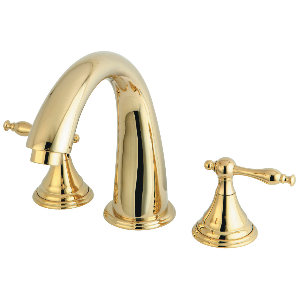 Roman Tub Filler with Handle, Polished Brass