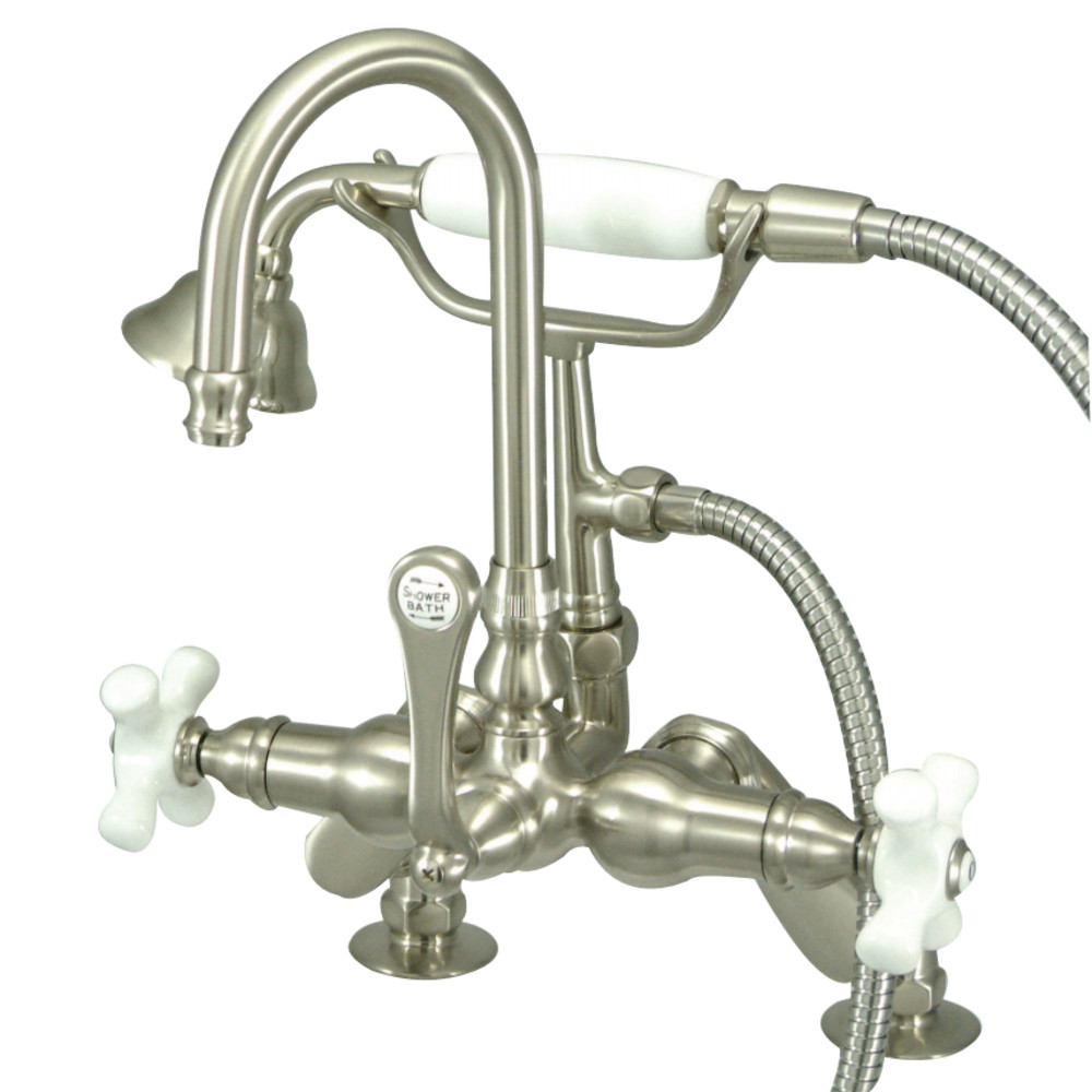 Picture of Kingston Brass CC8538PX 7 in. Center Deck Mount Tub Filler with Hand Shower&#44; Satin Nickel