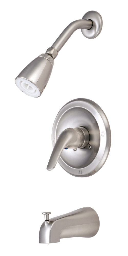 Tub & Shower Faucet with Single Handle, Satin Nickel