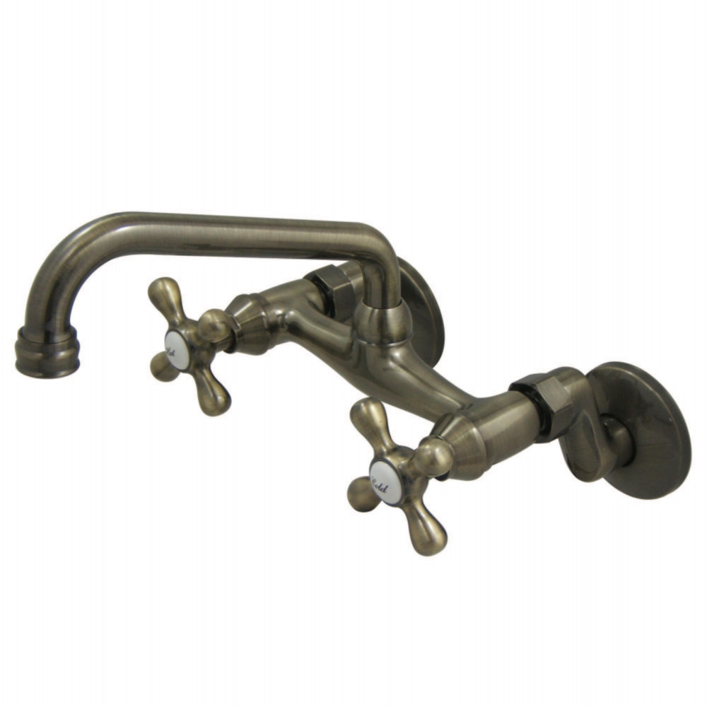 Picture of Kingston Brass KS213AB Magellan 6" Adjustable Center Wall Mount Kitchen Faucet  Antique Brass
