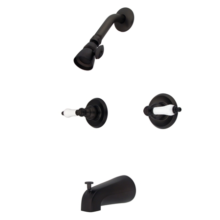 Two Handle Tub & Shower Faucet with Decor Lever Handle, Oil Rubbed Bronze