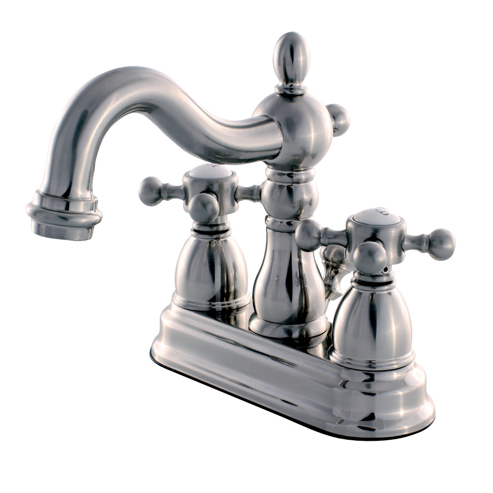 Picture of Kingston Brass KB1608BX 4 in. Heritage Centerset Lavatory Faucet with Metal Lever Handle, Satin Nickel