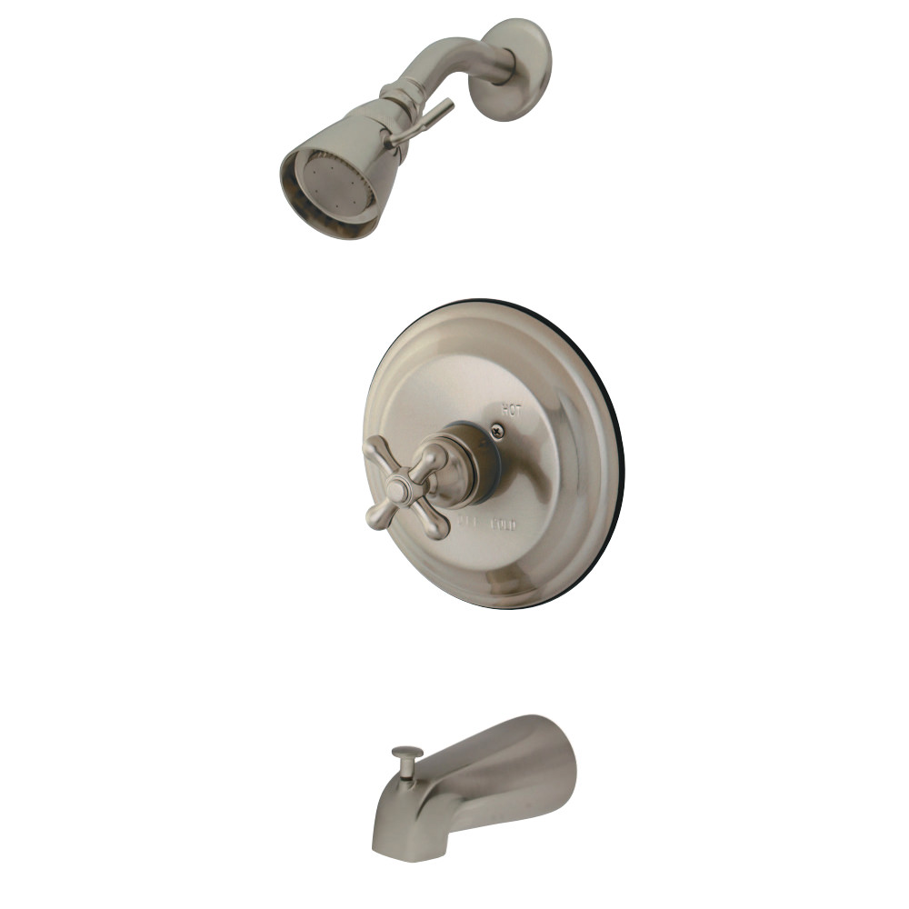 KB3638AXT Tub & Shower Trim with Cross Handle & Handle, Satin Nickel