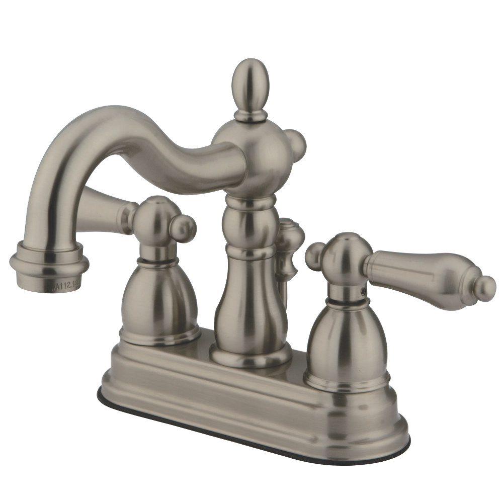 Picture of Kingston Brass KB1608ALB 4 in. Heritage Centerset Lavatory Faucet with Brass Pop-Up & Metal Lever Handle Satin Nickel