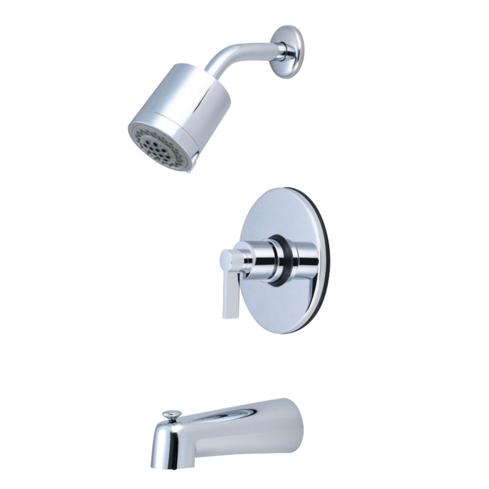 Tub and Shower Faucet, Standard, 3, Wall Mount, Polished Chrome