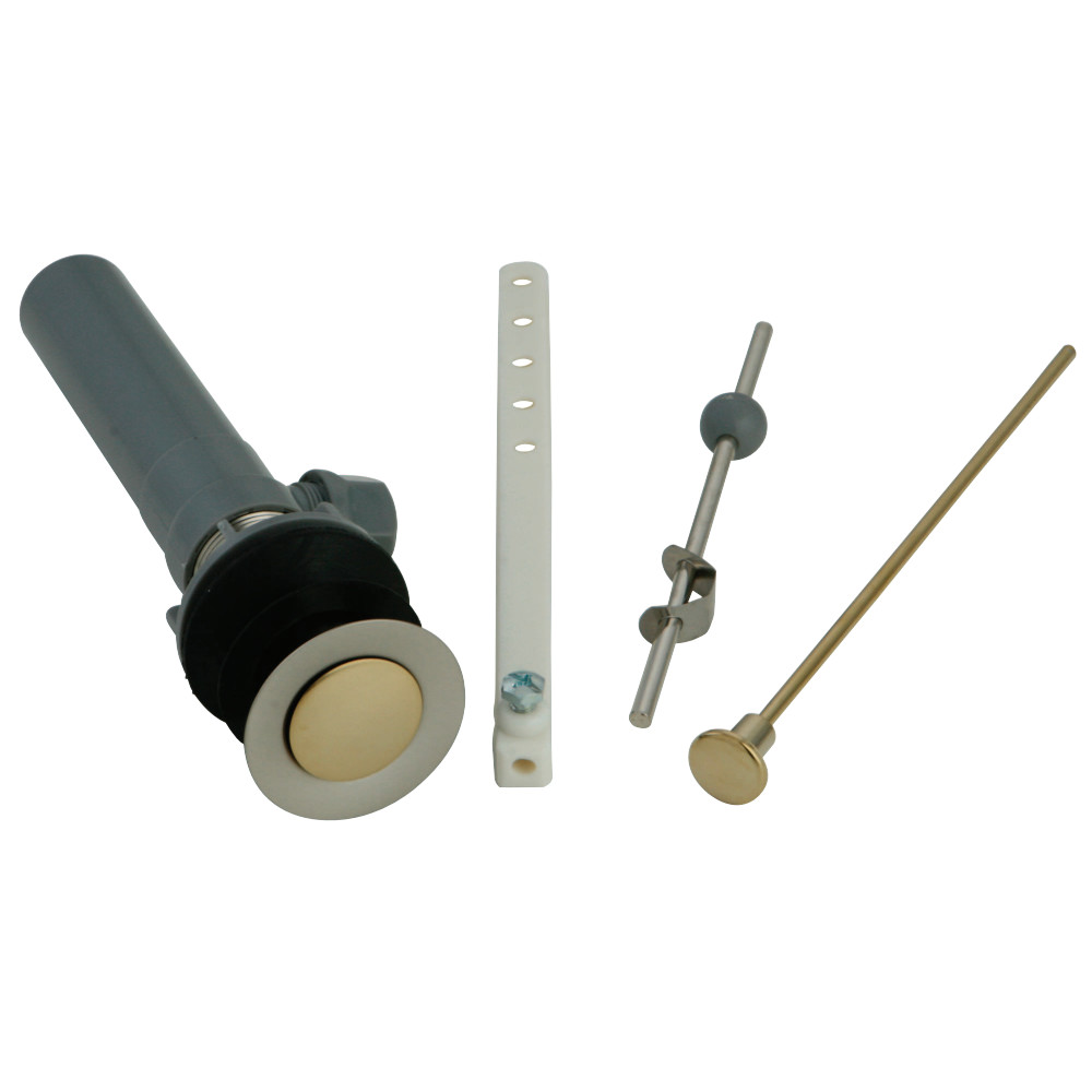 1.25 in. Outer Diameter Retail Pop Up with Overflow Hole, Satin Nickel & Polished Brass