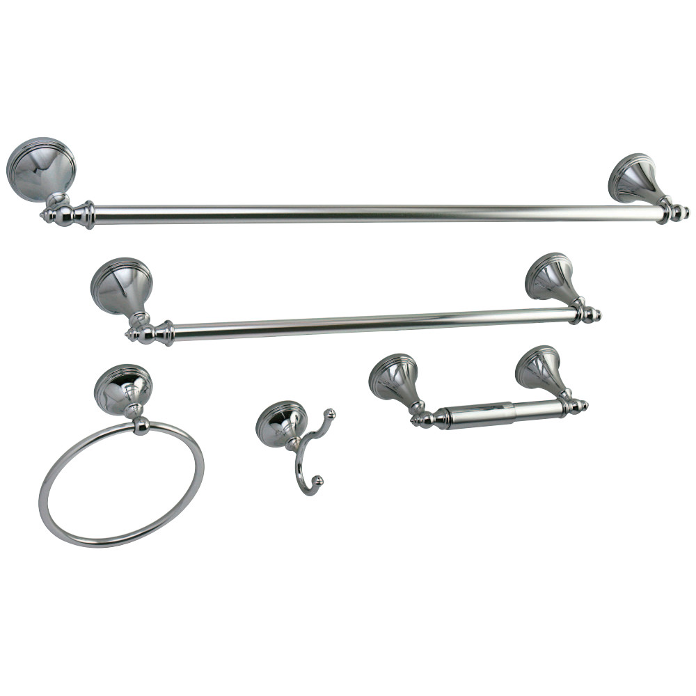 BAHK1612478C 5 Piece Naples Towel Bar Bath Hardware Set, Polished Chrome