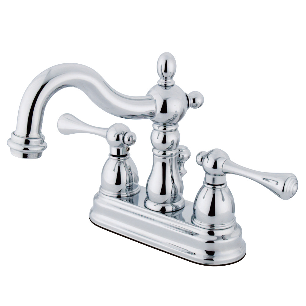 Picture of Kingston Brass KS1601BL 4 in. Heritage Centerset Lavatory Faucet with Brass Pop-Up Metal Handle, Chrome