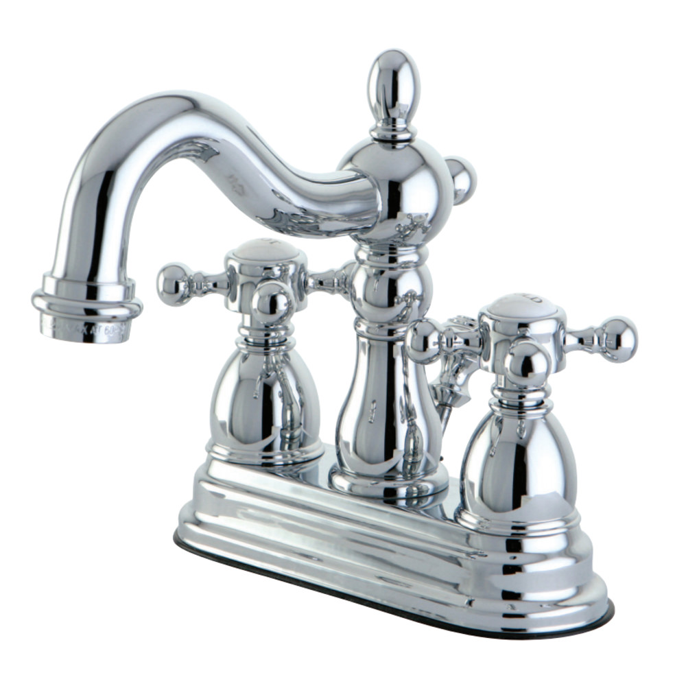 Picture of Kingston Brass KS1601BX 4 in. Heritage Centerset Lavatory Faucet with Brass Pop-Up Metal Cross Handle, Chrome