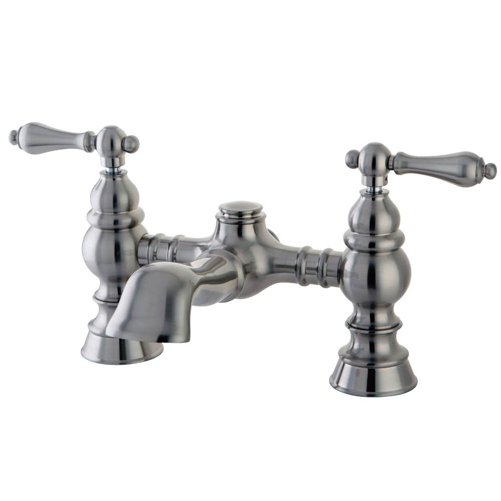 Heritage Deck Mount Tub Filler - Satin Nickel