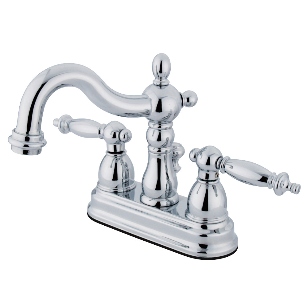 Picture of Kingston Brass KS1601TL 4 in. Heritage Centerset Lavatory Faucet with Brass Pop-Up & Metal Lever Handle Chrome