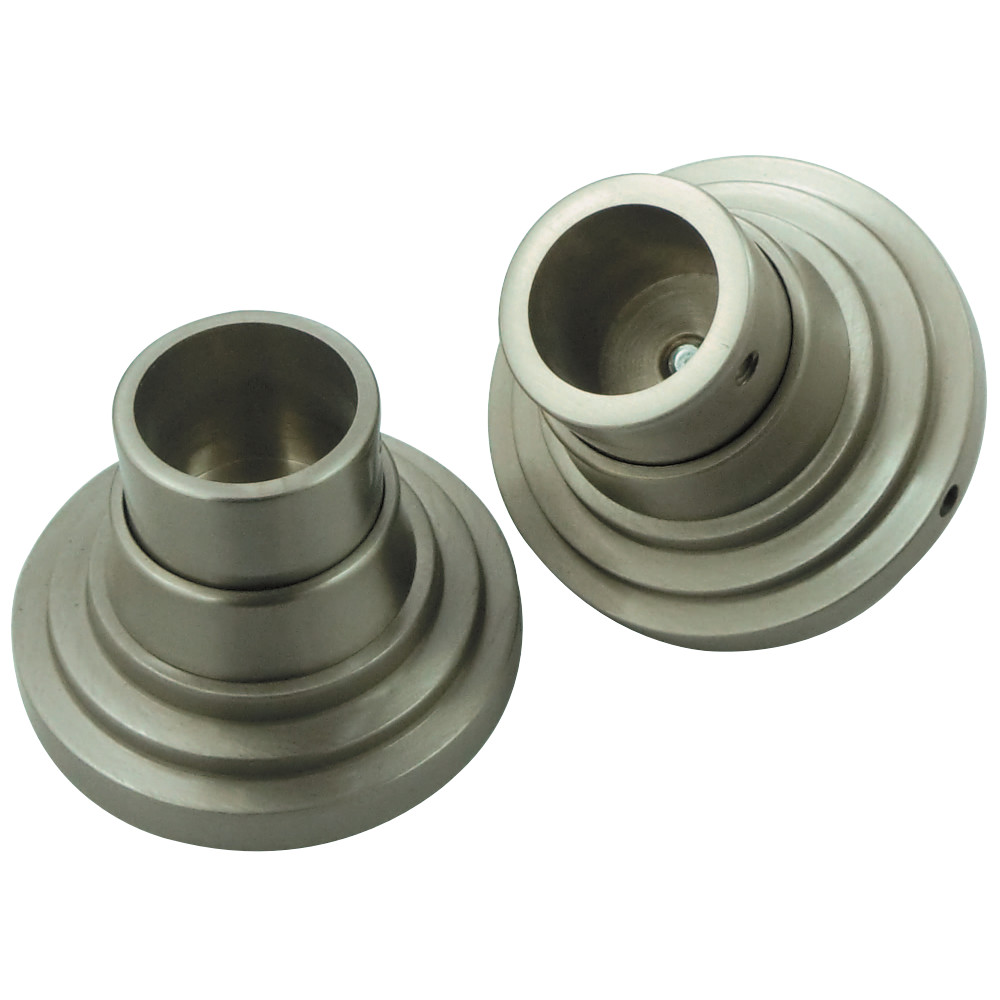 SRP2718 Brass Shower Rod Base for Milano Straight or Tension Shower Rod, Satin Nickel