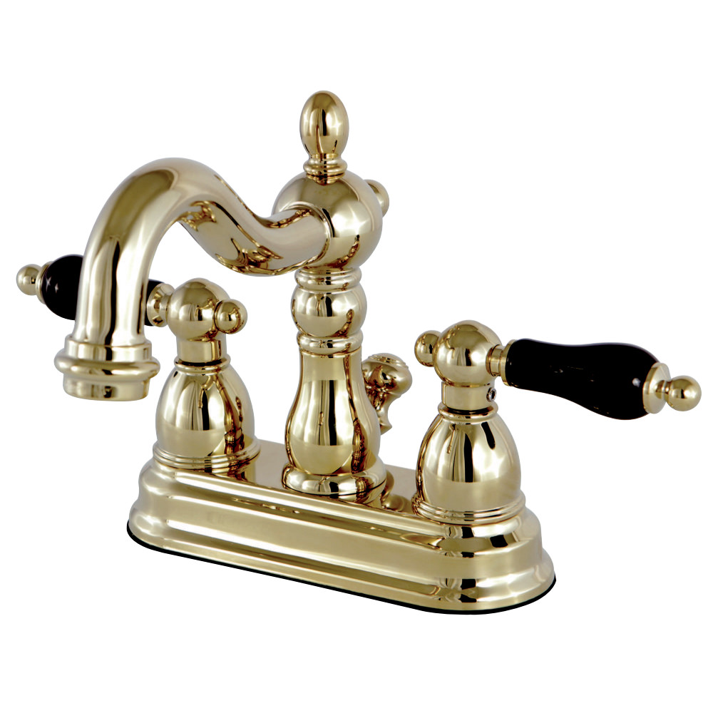Picture of Kingston Brass KS1602PKL 4 in. Centerset Lavatory Faucet with Brass Pop-Up & Metal Lever Handle Polished Brass