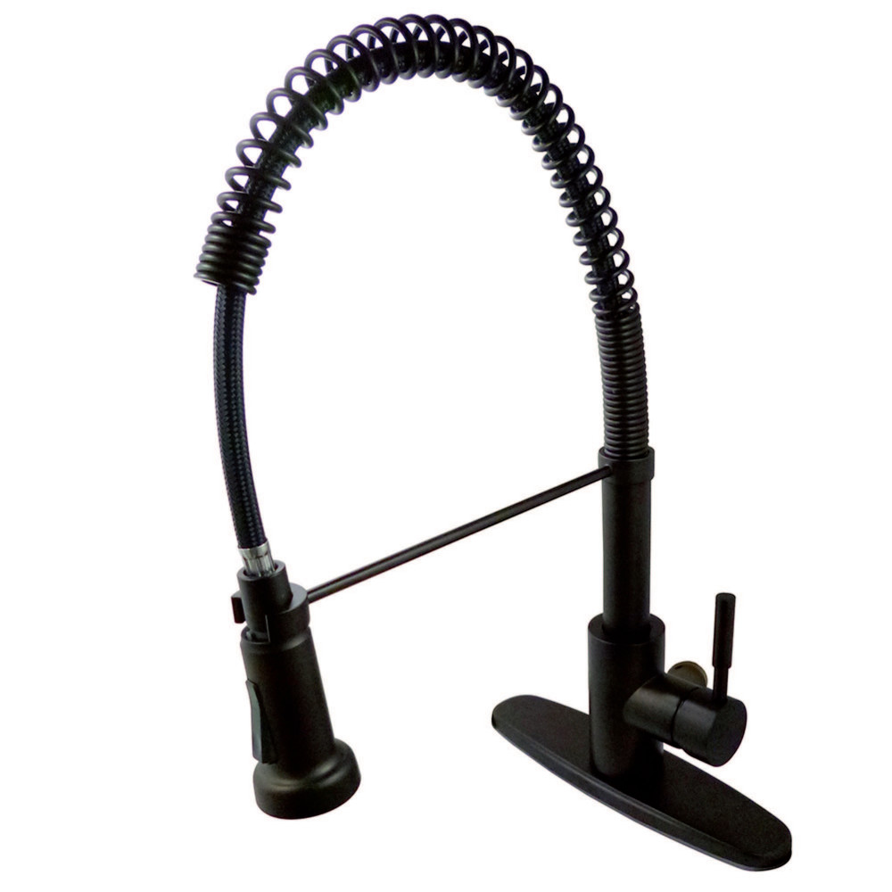 Gourmetier Concord Single Handle Pull-Down Spray Kitchen Faucet - Oil Rubbed Bronze -  Kingston Brass, KI1134535