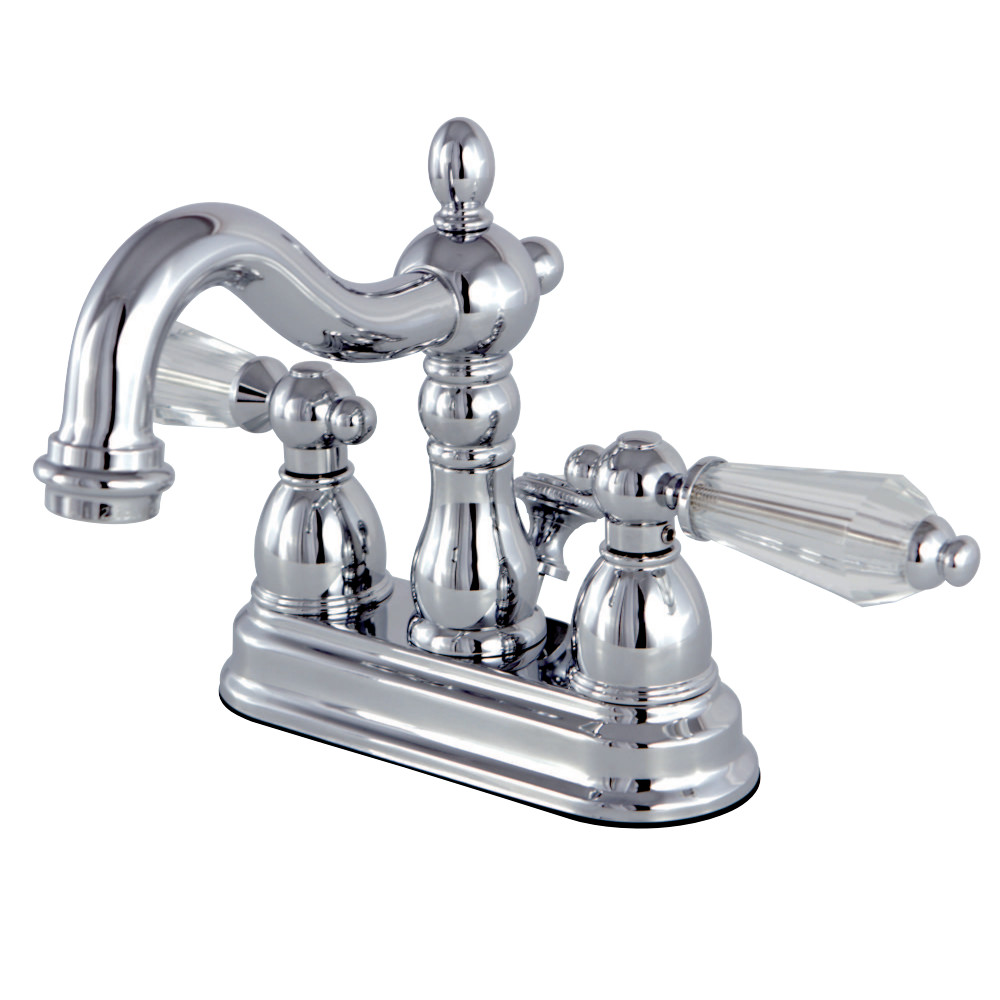 Picture of Kingston Brass KS1601WLL 4 in. Centerset Lavatory Faucet with Brass Pop-Up & Metal Lever Handle Chrome