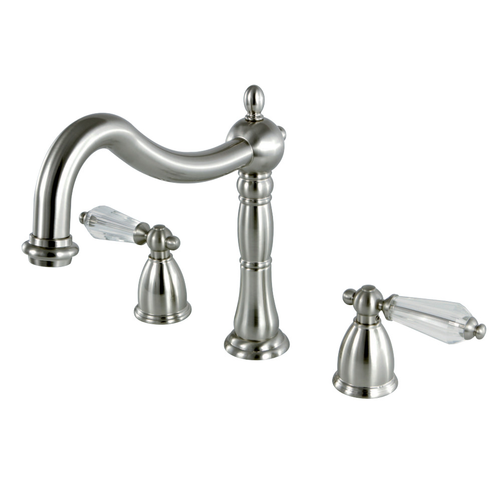 Roman Tub Filler with Cross Handle, Satin Nickel