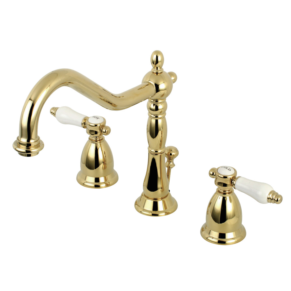 Widespread Lavatory Faucet with Brass Pop-Up - Polished Brass
