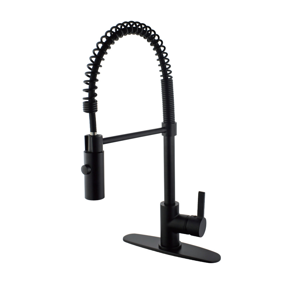 LS8770CTL Gourmetier Continental Kitchen Faucet with Pull-Down Sprayer, Matte Black -  Kingston Brass