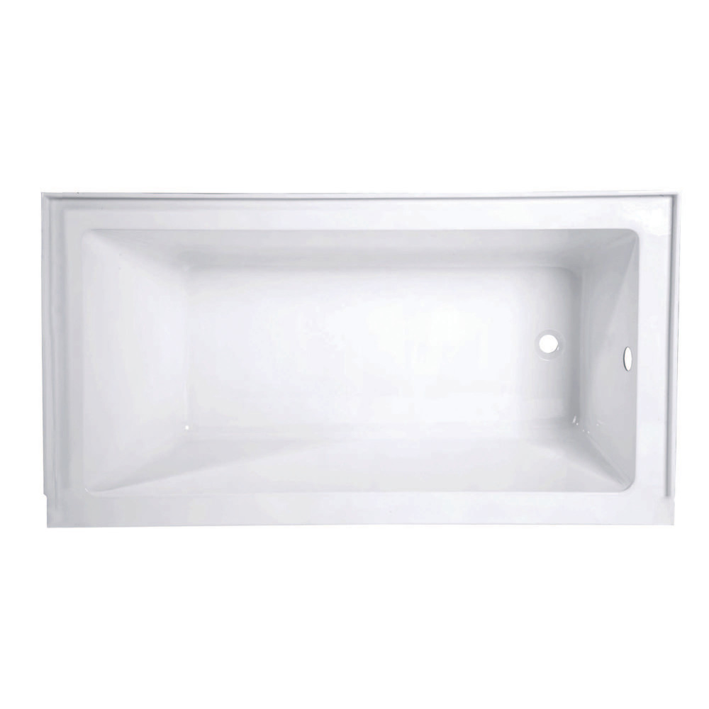 Aqua Eden 60in. Acrylic Drop-In Tub - White - Reversible Drain
