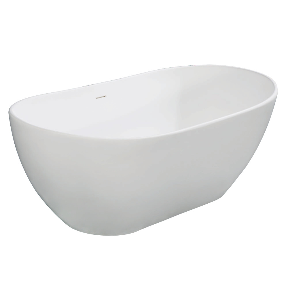 VRTRS653224 65 in. Aqua Eden Solid Surface Resin Free Standing Tub with Drain Kit, White